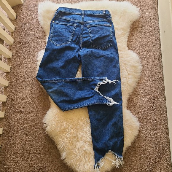 7 For All Mankind High Waist Cropped Straight Leg Jeans - Picture 3 of 7